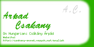 arpad csakany business card
