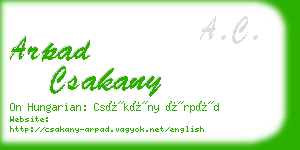 arpad csakany business card